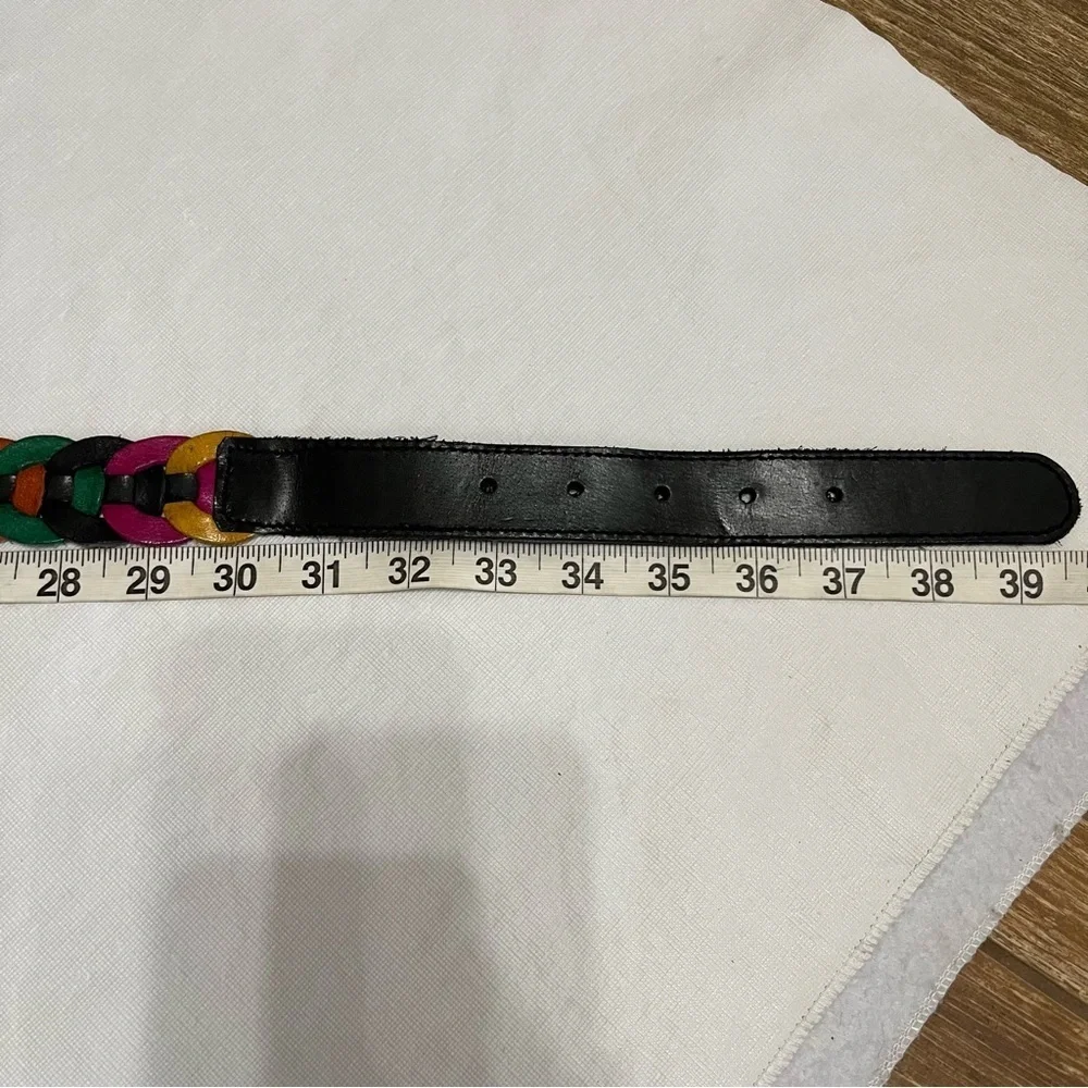 Vintage Braided Leather Colorful Belt